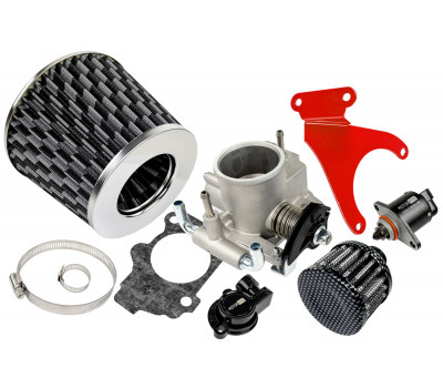 Комплект системы впуска нулевого сопротивления под карбон с красным кронштейном дроссельной заслонкой 52мм для 16кл Приора, Калина, Гранта, ВАЗ 2113, 2114, 2110-2112 Комплект системы впуска нулевого сопротивления под карбон с красным кронштейном дроссельной заслонкой 52мм для 16кл Приора, Калина, Гранта, ВАЗ 2113, 2114, 2110-2112