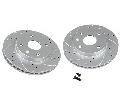 Вентилируемые передние тормозные диски МАВИКО PRO с насечками и перфорацией для Chevrolet Lacetti, Lanos