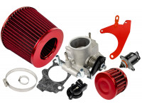 Комплект системы впуска нулевого сопротивления красный с красным кронштейном и дроссельной заслонкой 52мм для 8кл Гранта, Калина, Приора, ВАЗ 2113-2115, 2110-2112, 2108-21099