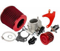 Комплект системы впуска нулевого сопротивления красный с красным кронштейном и дроссельной заслонкой 54мм для 8кл Гранта, Калина, Приора, ВАЗ 2113-2115, 2110-2112, 2108-21099