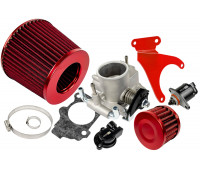 Комплект системы впуска нулевого сопротивления красный с красным кронштейном и дроссельной заслонкой 52мм для 16кл Гранта, Калина, Приора, ВАЗ 2110-2112, 2113, 2114