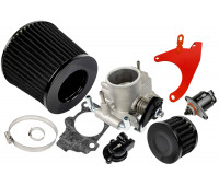 Комплект системы впуска нулевого сопротивления черный с красным кронштейном и дроссельной заслонкой 52мм для 8кл Гранта, Калина, Приора, ВАЗ 2113-2115, 2110-2112, 2108-21099