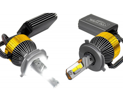 Светодиодные лампы SEM-ALI S-185 180W с цоколем H4 (H4H) 50000lux, 6000K для ВАЗ 2101-2107, 2108-21099, 2113-2115, Гранта, Ларгус, Нива Легенд