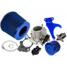 Комплект системы впуска нулевого сопротивления синий с синим кронштейном дроссельной заслонкой 46мм для 16кл Приора, Калина, Гранта, ВАЗ 2113, 2114, 2110-2112