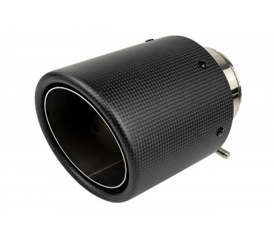 Круглая насадка глушителя из нержавеющей стали Sal-Man HJ-CBM009 D114мм со скосом и карбоновой накладкой Круглая насадка глушителя из нержавеющей стали Sal-Man HJ-CBM009 D114мм со скосом и карбоновой накладкой