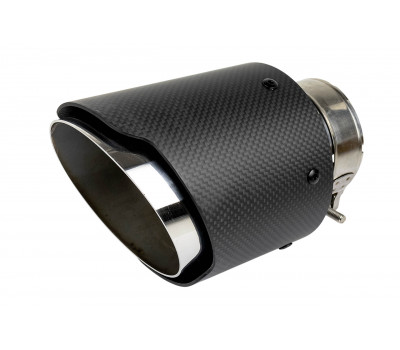 Круглая насадка глушителя из нержавеющей стали Sal-Man HJ-CBM004 D101мм со скосом и фигурной карбоновой накладкой