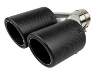 Раздвоенная насадка глушителя из нержавеющей стали Sal-Man HJ-CBM010 D89мм со скосом и карбоновой накладкой