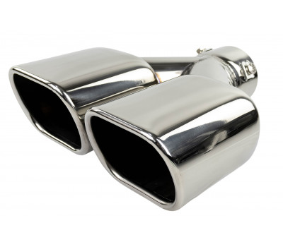 Раздвоенная квадратная насадка глушителя из нержавеющей стали Sal-Man HJ-331 D61мм со скосом