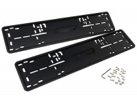 Силиконовые черные рамки номеров SAK со стальной подложкой