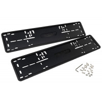 Силиконовые черные рамки номеров SAK со стальной подложкой