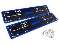 Силиконовые синии рамки номеров SAK со стальной подложкой