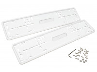 Силиконовые белые рамки номеров SAK со стальной подложкой