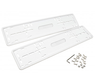 Силиконовые белые рамки номеров SAK со стальной подложкой Силиконовые белые рамки номеров SAK со стальной подложкой