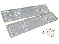 Силиконовые серые рамки номеров SAK со стальной подложкой