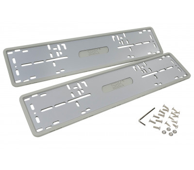 Силиконовые серые рамки номеров SAK со стальной подложкой Силиконовые серые рамки номеров SAK со стальной подложкой