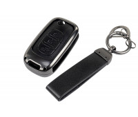Алюминиевый чехол ключа Sal-Man с брелоком (черный с текстурой кожи) для Веста, Гранта FL 2018-2023 г., Иксрей, Искра, Ларгус FL Алюминиевый чехол ключа Sal-Man с брелоком (черный с текстурой кожи) для Веста, Гранта FL 2018-2023 г., Иксрей, Искра, Ларгус FL