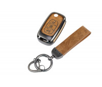 Алюминиевый чехол ключа Sal-Man с брелоком (коричневый с текстурой кожи) для Веста, Гранта FL 2018-2023 г., Иксрей, Искра, Ларгус FL Алюминиевый чехол ключа Sal-Man с брелоком (коричневый с текстурой кожи) для Веста, Гранта FL 2018-2023 г., Иксрей, Искра, Ларгус FL