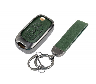 Алюминиевый чехол ключа Sal-Man с брелоком (зеленый с текстурой кожи) для Веста, Гранта FL 2018-2023 г., Иксрей, Ларгус FL Алюминиевый чехол ключа Sal-Man с брелоком (зеленый с текстурой кожи) для Веста, Гранта FL 2018-2023 г., Иксрей, Ларгус FL