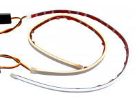 Гибкие светодиодные ленты ДХО Sal-Man (2шт) 60см бело-желтые с плавным розжигом и повторителем поворотника универсальные