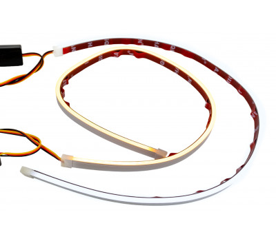 Гибкие светодиодные ленты ДХО Sal-Man (2шт) 60см бело-желтые с плавным розжигом и повторителем поворотника универсальные Гибкие светодиодные ленты ДХО Sal-Man (2шт) 60см бело-желтые с плавным розжигом и повторителем поворотника универсальные