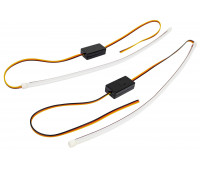 Гибкие круговые светодиодные ленты ДХО Sal-Man (2шт) 30см бело-желтые с повторителем поворотника универсальные