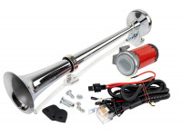 Рожковый воздушный звуковой сигнал SEM-ALI 140 c проводкой штатного подключения для Веста, Веста NG, Гранта, Гранта FL, Калина, Калина 2, Приора, Нива Легенд, Нива Тревел, Шевроле Нива, ВАЗ 2108-21099, 2110-2112, 2113-2115