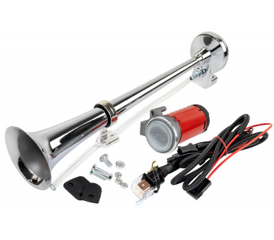 Рожковый воздушный звуковой сигнал SEM-ALI 140 c проводкой штатного подключения для Форд 1, 2 поколений, Вольво 2 поколения, Шевроле, Ниссан