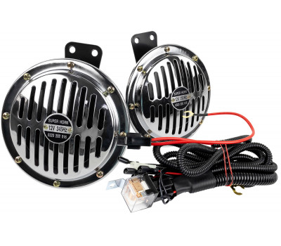 Дисковый воздушный звуковой сигнал SEM-ALI 145 c проводкой штатного подключения для Веста, Веста NG, Гранта, Гранта FL, Калина, Калина 2, Приора, Нива Легенд, Нива Тревел, Шевроле Нива, ВАЗ 2108-21099, 2110-2112, 2113-2115