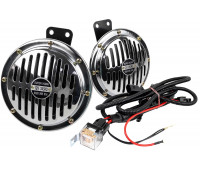 Дисковый воздушный звуковой сигнал SEM-ALI 145 c проводкой штатного подключения для Ауди, Мерседес Бенц, Фольксваген, Шкода, Сеат 2 поколения Дисковый воздушный звуковой сигнал SEM-ALI 145 c проводкой штатного подключения для Ауди, Мерседес Бенц, Фольксваген, Шкода, Сеат 2 поколения