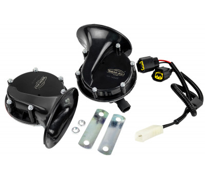 Рупорный воздушный звуковой сигнал SEM-ALI 133 c проводкой штатного подключения для Веста, Веста NG, Гранта, Гранта FL, Калина, Калина 2, Приора, Нива Легенд, Нива Тревел, Шевроле Нива, ВАЗ 2108-21099, 2110-2112, 2113-2115 Рупорный воздушный звуковой сигнал SEM-ALI 133 c проводкой штатного подключения для Веста, Веста NG, Гранта, Гранта FL, Калина, Калина 2, Приора, Нива Легенд, Нива Тревел, Шевроле Нива, ВАЗ 2108-21099, 2110-2112, 2113-2115