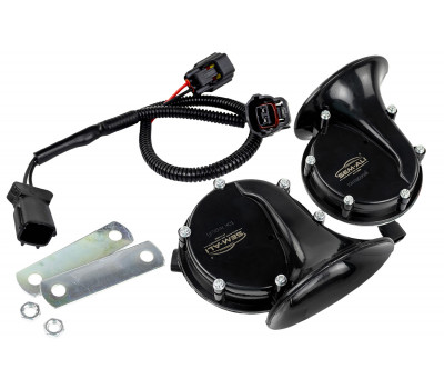 Рупорный воздушный звуковой сигнал SEM-ALI 133 c проводкой штатного подключения для Киа, Хёнда 1 поколения Рупорный воздушный звуковой сигнал SEM-ALI 133 c проводкой штатного подключения для Киа, Хёнда 1 поколения