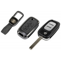 Выкидной ключ замка зажигания с чипом с алюминиевым чехлом (текстура черного дерева) для Веста, Иксрей, Ларгус FL