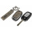 Выкидной ключ замка зажигания с чипом с алюминиевым чехлом (серый с текстурой кожи) для Веста, Иксрей, Ларгус FL