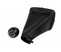 Ручка КПП Sal-Man с хром кольцом в комплекте с черным чехлом для Калина 2004-2013 годов Ручка КПП Sal-Man с хром кольцом в комплекте с черным чехлом для Калина 2004-2013 годов