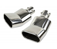 Овальные насадки глушителя Sal-Man HJ-3024 D137х75мм (2шт) из нержавеющей стали с изгибом Овальные насадки глушителя Sal-Man HJ-3024 D137х75мм (2шт) из нержавеющей стали с изгибом