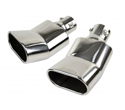 Овальные насадки глушителя Sal-Man HJ-3024 D137х75мм (2шт) из нержавеющей стали с изгибом Овальные насадки глушителя Sal-Man HJ-3024 D137х75мм (2шт) из нержавеющей стали с изгибом