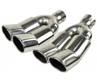 Раздвоенные насадки глушителя Sal-Man HJ-1327 D184х90мм (2шт) из нержавеющей стали со скосом и изгибом Раздвоенные насадки глушителя Sal-Man HJ-1327 D184х90мм (2шт) из нержавеющей стали со скосом и изгибом