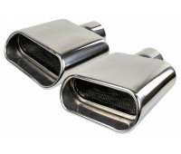 Овальные насадки глушителя из нержавеющей стали Sal-Man HJ-1009 D158х65мм (2шт) со скосом Овальные насадки глушителя из нержавеющей стали Sal-Man HJ-1009 D158х65мм (2шт) со скосом