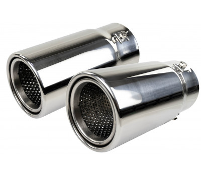 Круглые насадки глушителя Sal-Man HJ-PRADO D89мм (2шт) из нержавеющей стали