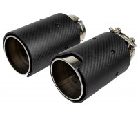 Круглые насадки глушителя из нержавеющей стали Sal-Man HJ-CBM008 D89мм (2шт) с карбоновой накладкой