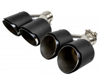 Раздвоенные насадки глушителя из нержавеющей стали Sal-Man HJ-CBM006 D101мм (2шт) со скосом и фигурной карбоновой накладкой