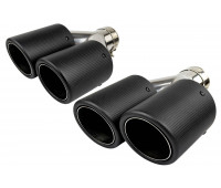 Раздвоенные насадки глушителя из нержавеющей стали Sal-Man HJ-CBM010 D89мм (2шт) со скосом и карбоновой накладкой