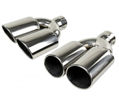 Раздвоенные насадки глушителя Sal-Man HJ-3037 D86х65мм (2шт) из нержавеющей стали