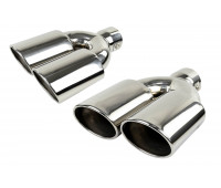 Раздвоенные овальные насадки глушителя Sal-Man HJ-3011 D85х67мм (2шт) из нержавеющей стали