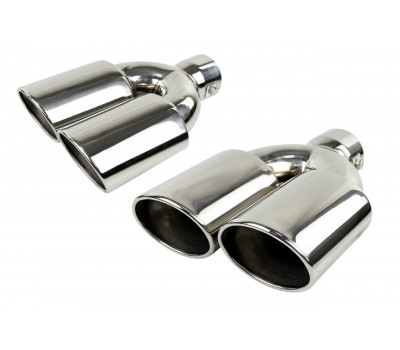 Раздвоенные овальные насадки глушителя Sal-Man HJ-3011 D85х67мм (2шт) из нержавеющей стали