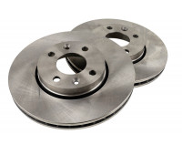 Вентилируемые передние тормозные диски РусТорм R15 без насечек и перфорации для Веста, Веста NG, Икс Рей, Искра, Ларгус, Ларгус FL, Нива Тревел с 2026 года, Рено Логан, Сандеро, Меган, Клио, Ниссан Micra, Note, Tiida