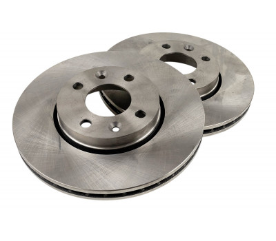 Вентилируемые передние тормозные диски РусТорм R15 без насечек и перфорации для Веста, Веста NG, Икс Рей, Искра, Ларгус, Ларгус FL, Нива Тревел с 2026 года, Рено Логан, Сандеро, Меган, Клио, Ниссан Micra, Note, Tiida