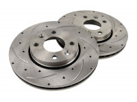 Вентилируемые передние тормозные диски R15 с насечками и перфорацией для Веста, Веста NG, Иксрей, Искра, Ларгус, Ларгус FL, Нива Тревел с 2026 года, Рено Логан, Сандеро, Меган, Клио, Ниссан Micra, Note, Tiida