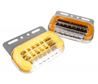 Боковые диодные габаритные фонари (12v) 2шт с подсветкой колеса в железном корпусе для грузового транспорта