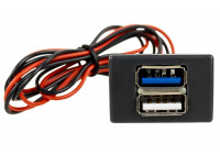 Быстрое зарядное устройство USB 3.0 АПЭЛ на 2 слота вместо заглушки панели приборов для ГАЗель Некст, Бизнес